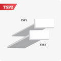 TSP2 Margin and Trim T-Spacer 1/8 Inch – T-shaped plastic spacer maintaining 1/8 inch margin between door trim and frame