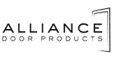 Alliance Door Products logo on a white background, featuring the brand name in black text with a stylized door outline.